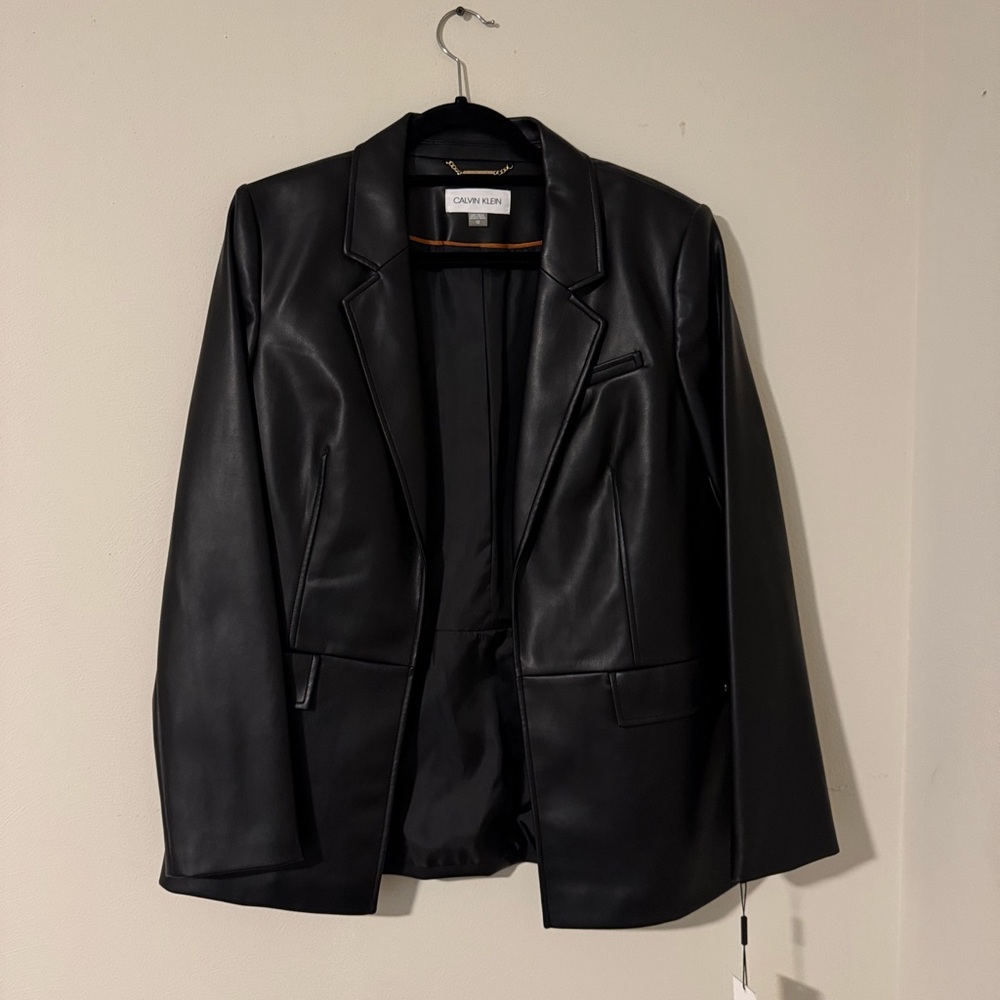 NWT Calvin Klein Leather Blazer